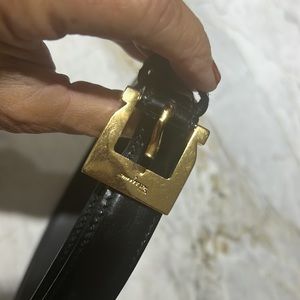 Salvatore Ferragamo black patent leather belt
